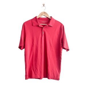 Eddie Bauer Mens Polo Shirt Collared Button Red Medium